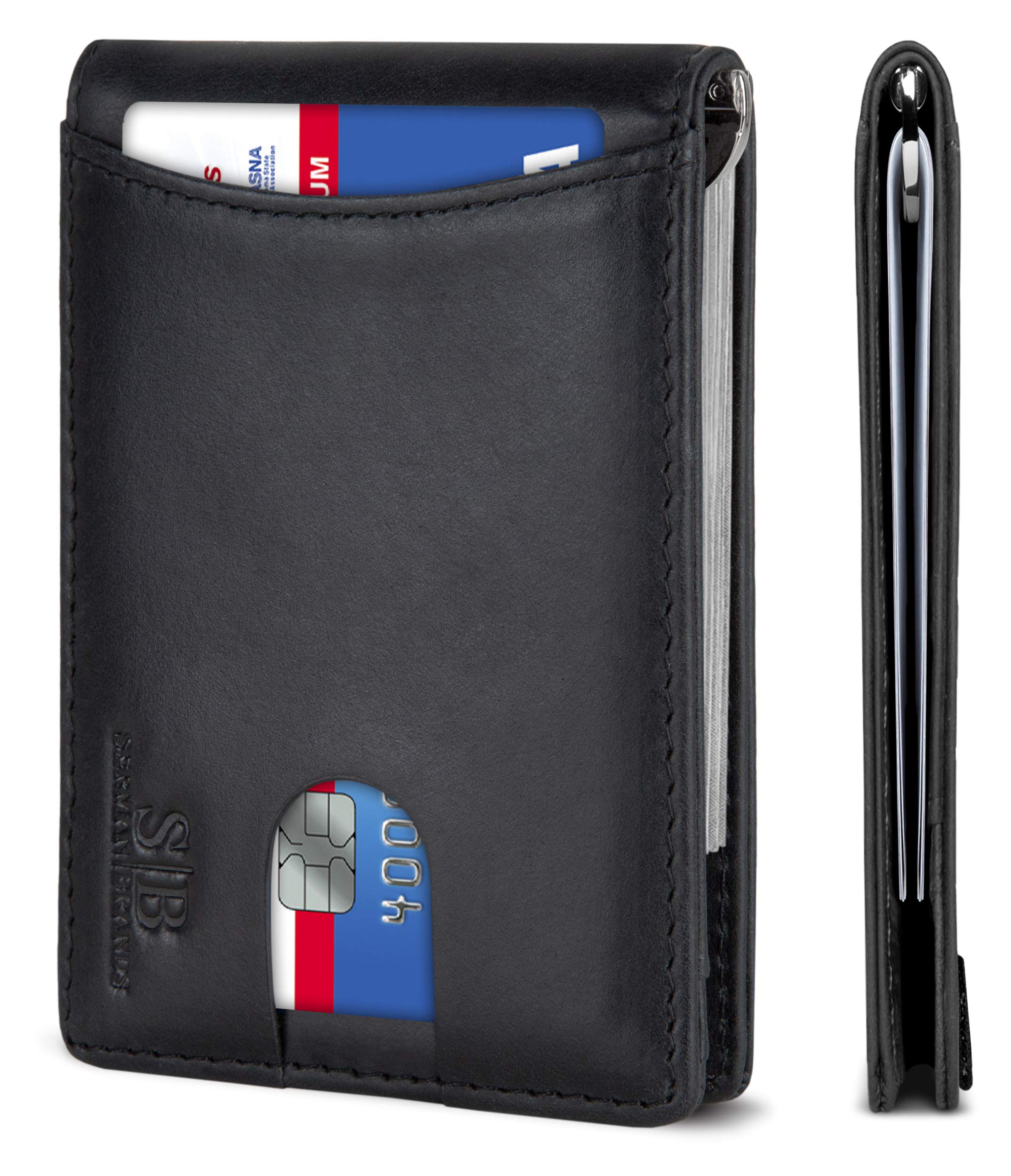 toughergun genuine leather magnetic front pocket money clip wallet